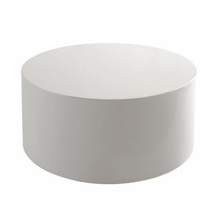 Table Basse Ronde 80 Cm En Mdf Effet Laqué Blanc