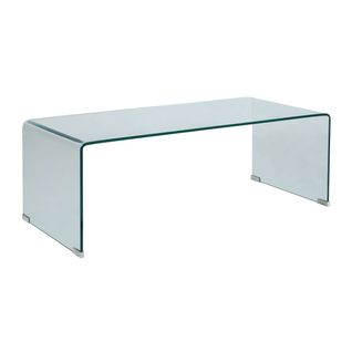Table Basse Rectangulaire L110 Cm En Verre Trempé Transparent