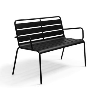 Banc De Jardin En Métal Noir Palavas
