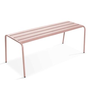 Banc De Jardin En Acier Rose Poudré Palavas