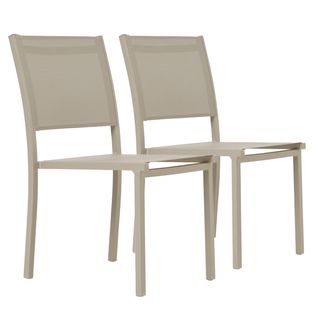 Lot De 2 Chaises De Jardin Aluminium Et Textilène Crème