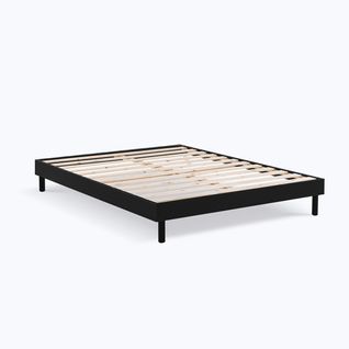 Sommier à Lattes En Kit Bois Anthracite - 135 X 190 Cm