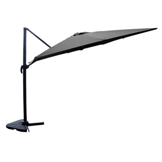 Cesare - Parasol Rectangulaire 3x4 Déporté Rotatif Gris En Aluminium