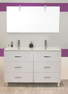 Meuble Salle De Bain à Poser Montecarlo - L120cm - Blanc -  - Livré Monté