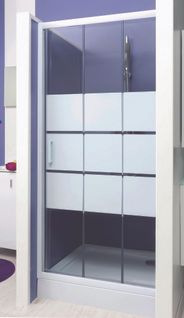 Porte De Douche Missi - Coulissante 3v - Finition Blanc - 120x185cm