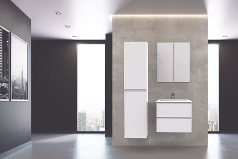 Meuble De Salle De Bain à Suspendre Max - L60cm - Blanc - Mat - Livré Monté