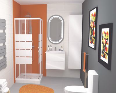 Meuble De Salle De Bain à Suspendre Max - L60cm - Blanc - Brillant - Livré Monté