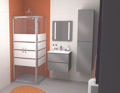 Meuble De Salle De Bain à Suspendre Max - L60cm - Anthracite - Brillant - Livré Monté