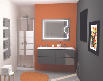 Meuble Salle De Bain à Suspendre Max - L120cm - Anthracite - Mat - Livré Monté