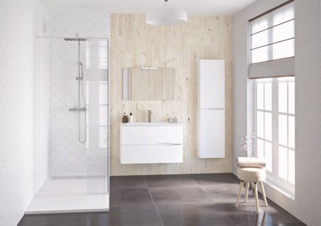 Colonne Salle De Bain à Suspendre 2doo - L40cm - Blanc - Livré Monté