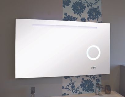 Miroir De Salle De Bain Rétro-éclairant Froya - Argent - 100x70cm - Verre - Multi-fonctions