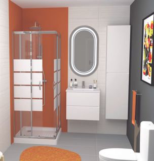 Miroir Salle De Bain Rétro-éclairant Signy - Argent - 57x100cm - Verre - Contours Sablés