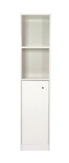 Colonne De Salle De Bain à Poser Abby - 35cm - Blanc - Laqué - Livré Monté