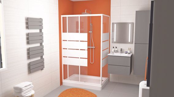 Receveur De Douche  Cera - Picots Antidérapants - 80x120x11cm - Grès - Blanc