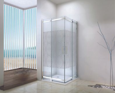 Porte De Douche Uimi - Angle Coulissante - Finition Chromé - 90x90x210cm