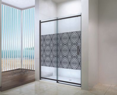 Porte De Douche Uimi - Coulissante - Finition Noir Mat - 120x210cm