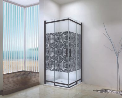 Porte De Douche Uimi - Angle Coulissante - Finition Noir Mat - 90x90x210cm