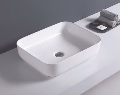 Vasque Rectangulaire à Poser Ida Blanc - 50x38,5 cm - Céramique