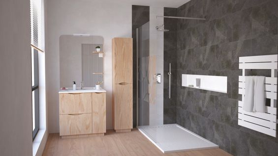 Meuble De Salle De Bain à Poser Palermo - 80cm - Bois - Mélaminé - Livré En Kit