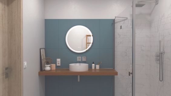 Miroir Salle De Bain Éclairant Lou - Bords Effet Givré - Ø60 Cm