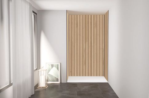 Pack Montage 3 Panneaux Muraux En Niche - Tasseau Bois 120 Cm - Profilés Noirs