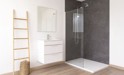 Receveur Nara - Résine Allégée - 70 X 90 Cm - Finition : Blanc - Bonde