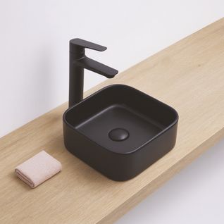 Vasque à Poser Carré Lys - Céramique Noir Mat - Dim : 37 X 37 X 11 Cm