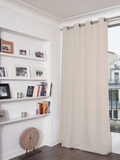 Rideau Grande Hauteur Phonique Thermique Et Occultant  140x300 Cm - Gris Galet