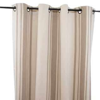 Rideau Coton Épais Rustique à Oeillets - 150x250 Cm - Naturel