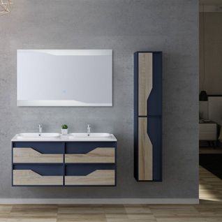 Meuble De Salle De Bain Urbino 1200 Scandinave Et Bleu Saphir