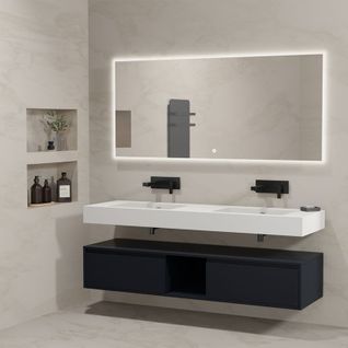 Meuble De Salle De Bain Romanza 1600 Noir (sans Miroir)