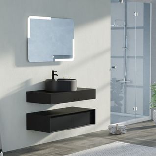 Meuble De Salle De Bain Fabriano 1000 Noir Mat
