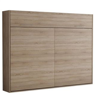 Armoire Lit Escamotable Vertigo Chêne Naturel Couchage 160*200 Cm