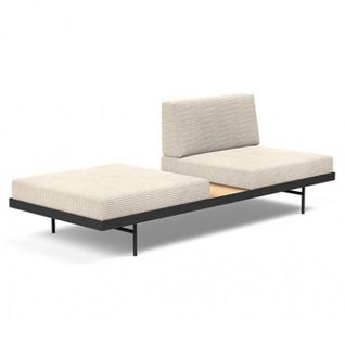 Innovation Living Canapé Convertible Puri Chêne Couchage 195x80 Cm Tissu Corduroy Ivory