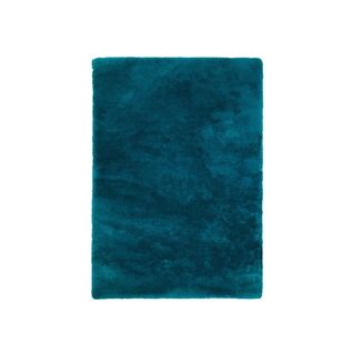 Tapis En Polyester Moelleux Calypso Bleu Pétrole 60x110