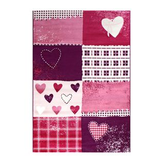 Tapis Pour Fille Pourpre En Polypropylène Coeur Pourpre 160x230