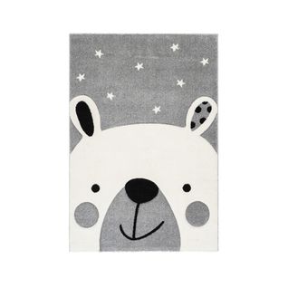 Tapis Rectangle Enfant Effet 3d Fantasia Argenté 120x170