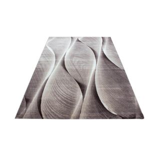 Tapis Pour Salon Rectangle Effet Courbe Alabama Marron 80x150