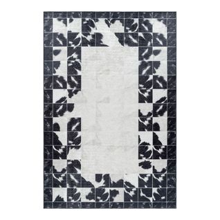 Tapis Imitation Cuir Pachwork Lavable En Machine Stars Noir 140x200