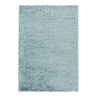 Tapis Shaggy Moelleux Uni Rectangle Cloudy Bleu 60x110