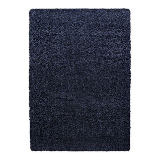 Tapis Uni Shaggy Rectangle Aimee Bleu Marine 80x150