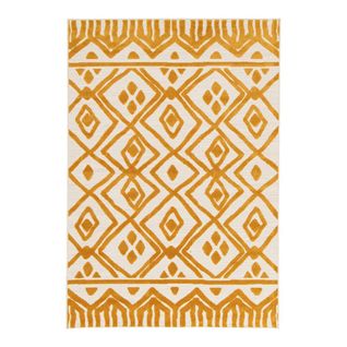 Tapis Jaune Intérieur Et Extérieur Effet 3d Ethnique Nelle Jaune 160x230