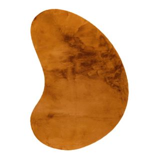 Tapis Original Effet Peau De Mouton Doux Uni Rocco Ambre 160x230