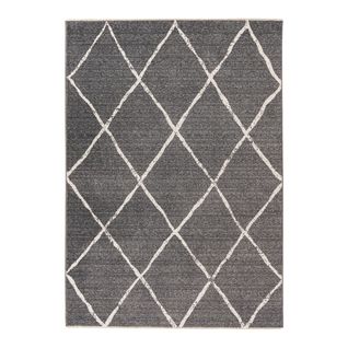 Tapis Berbère Avec Franges Ethnique Runa Argenté 120x170