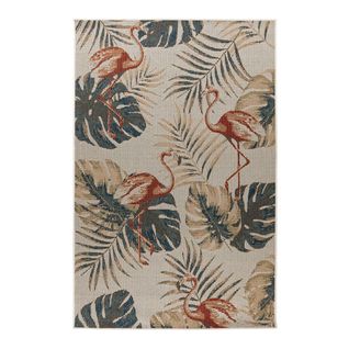 Tapis Extérieur Plat Multicolore Floral Effet Sisal Manilo Multicolore 200x290