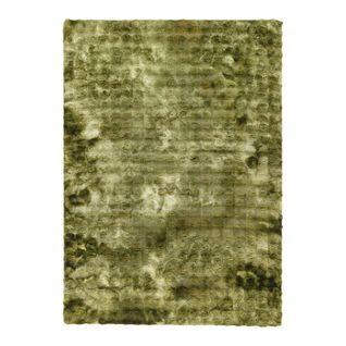 Tapis Doux à Poils Longs Moderne Relief Sweety Vert 40x60
