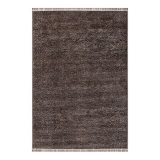 Tapis Avec Franges Lavable En Machine Antidérapant Uni Diamila Marron 80x300