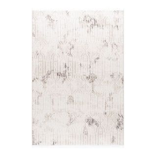 Tapis Design Avec Franges Ethnique Doux Cleo Beige 80x300