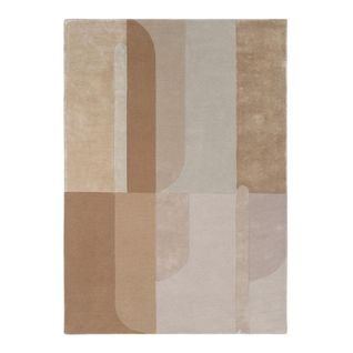 Tapis Laine Et Viscose Tufté Main Moderne Carmen Beige 200x300