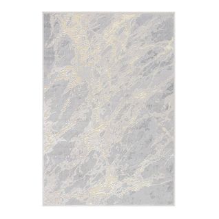 Tapis Abstrait Effet 3d Design Intérieur Eddie Argenté 200x300